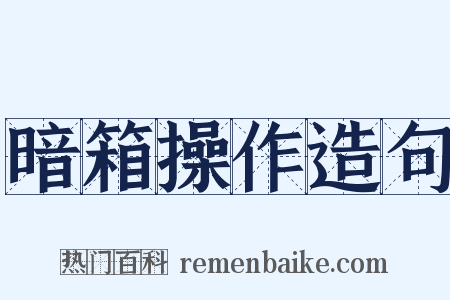 暗箱操作造句是什么意思的图片